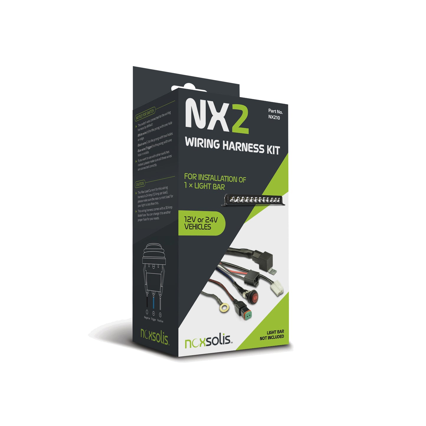 NX210 – Standard Wiring Harness Kit For 1 x Light Bar