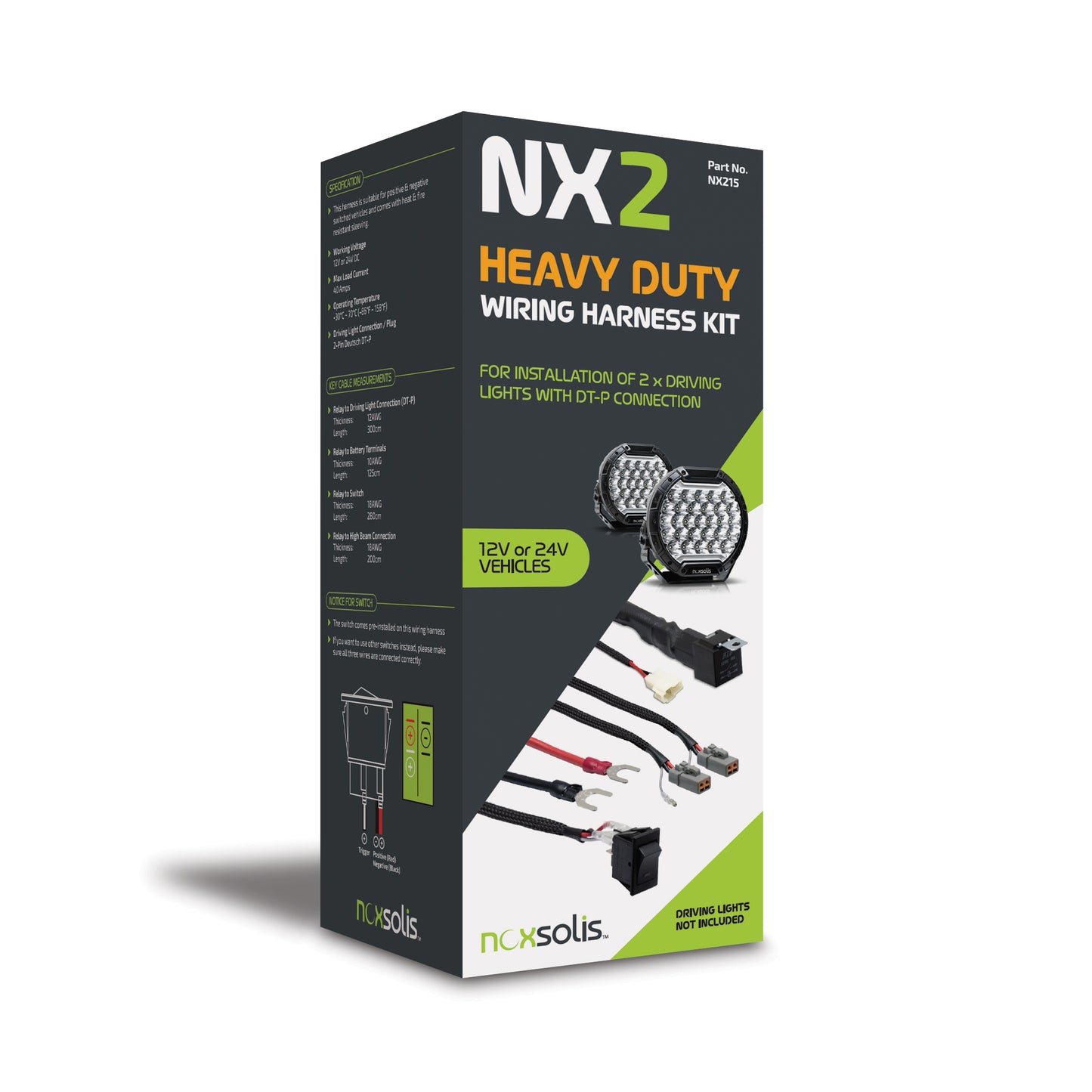 NX215 – Heavy Duty Wiring Harness Kit For 2 x Driving Lights (With DT-P Connection)
